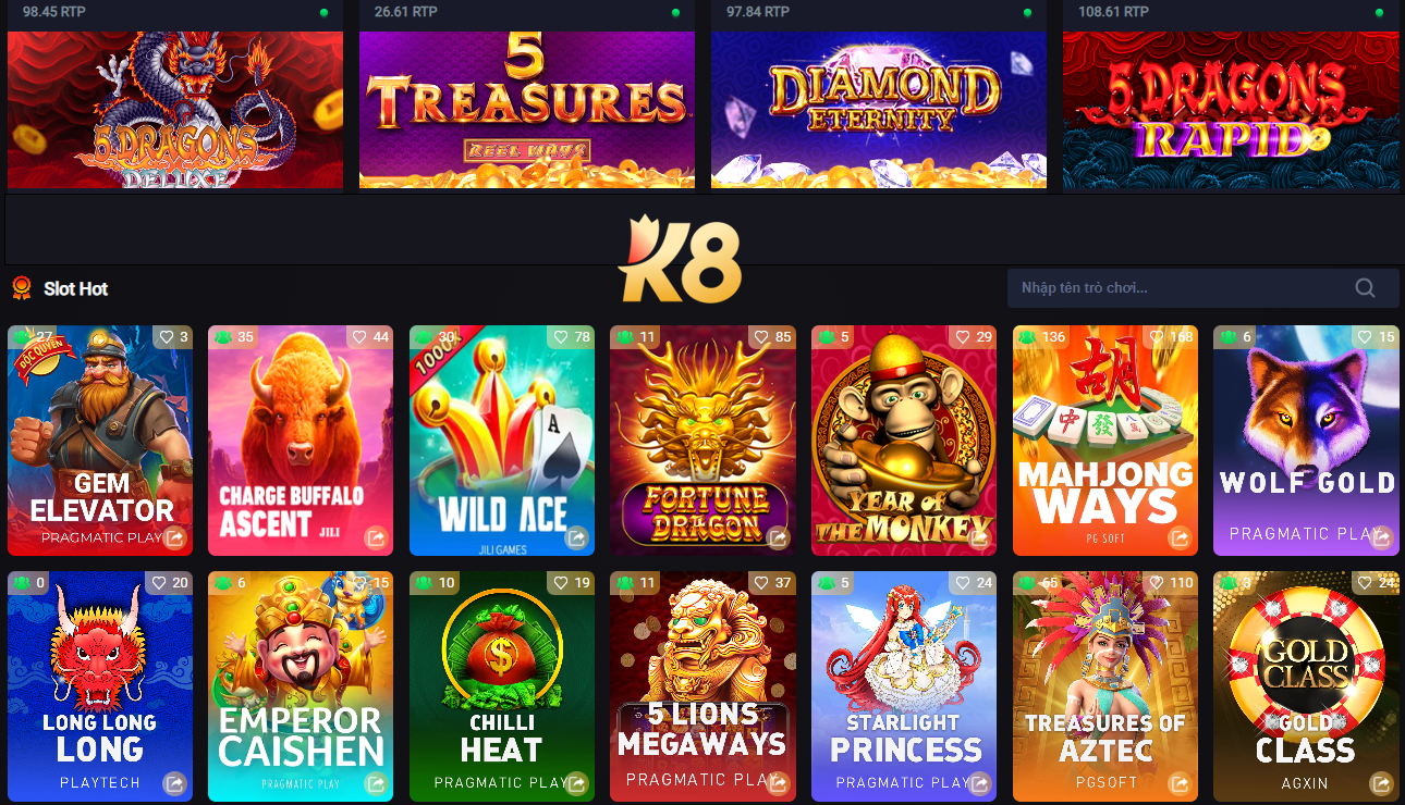 K8 | K8BET ✔️ Link đăng ký K8 chính thức mới nhất 2025 34 Vô vàn trò chơi slots với jackpot khủng
