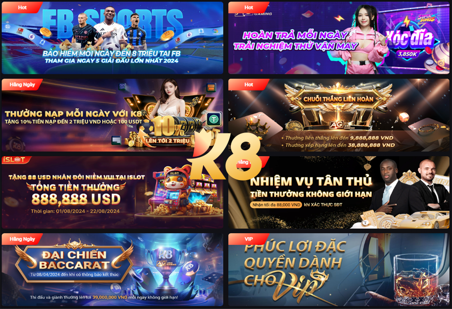 K8 | K8BET ✔️ Link đăng ký K8 chính thức mới nhất 2025 29 Rất nhiều ưu đãi khủng dành cho hội viên của nhà cái K8